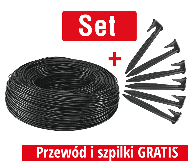 Przewód i szpilki w standardowym wyposażeniu